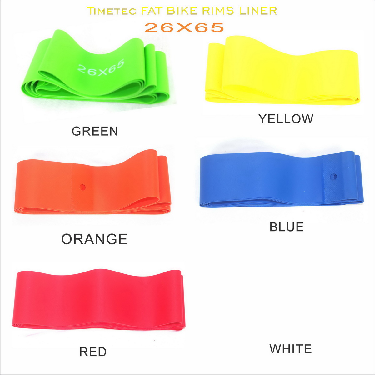 26er fat bike rims tape 65mm width nylon white black orange blue green